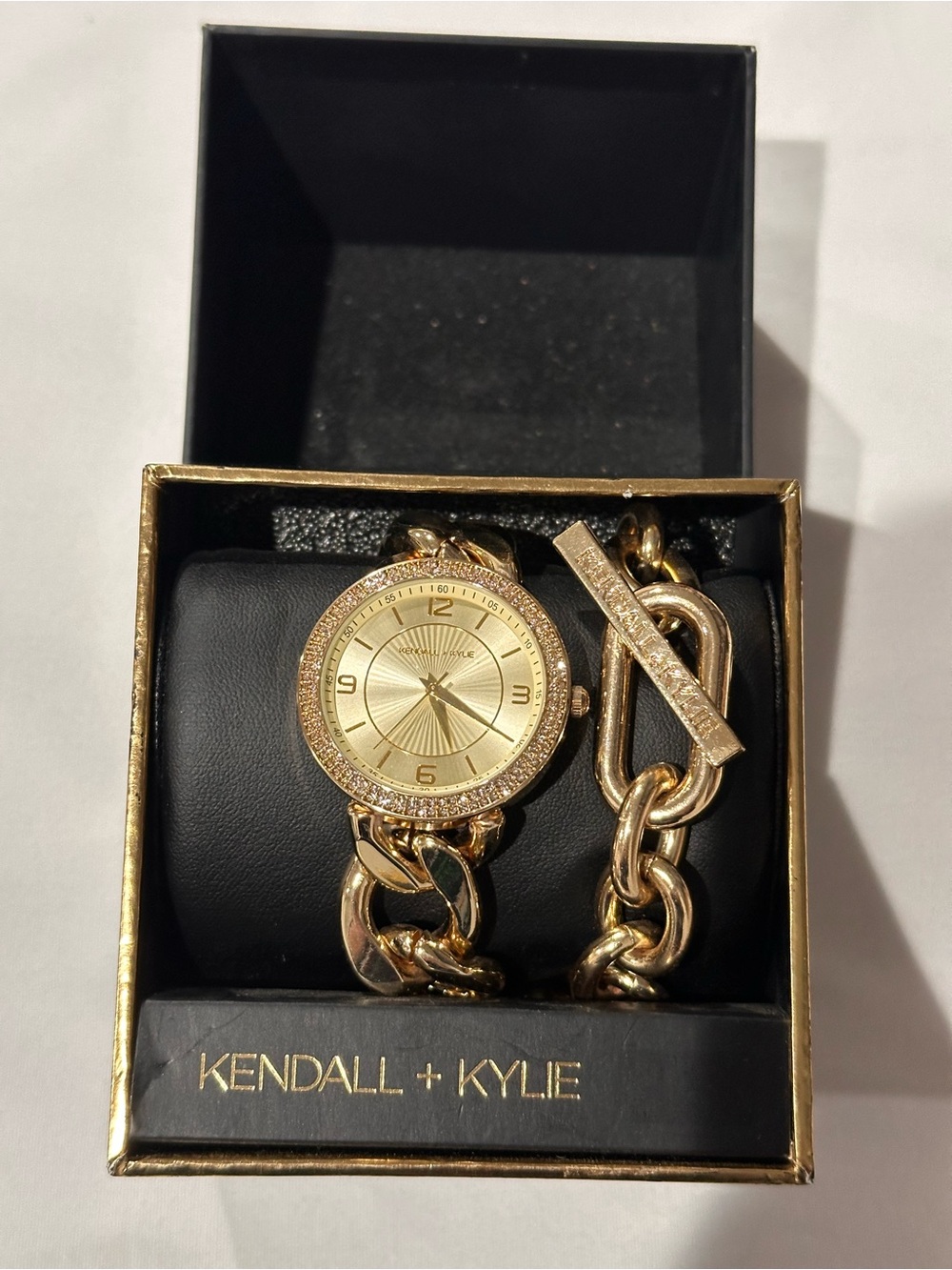 Kendall & Kylie Gold-Tone Chain Watch and Bracelet Set - Picture 3 of 4